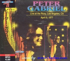 Peter Gabriel, Live at the Roxy, Los Angeles CA, Other, INP-033