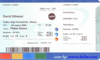 David Gilmour, Milano, , 24-03-2006