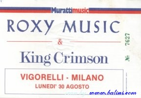 Roxy Music, King Crimson, Milano, , 30-08-1982