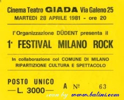 Various Artists, Milano rock, Milano, , 28-04-1981